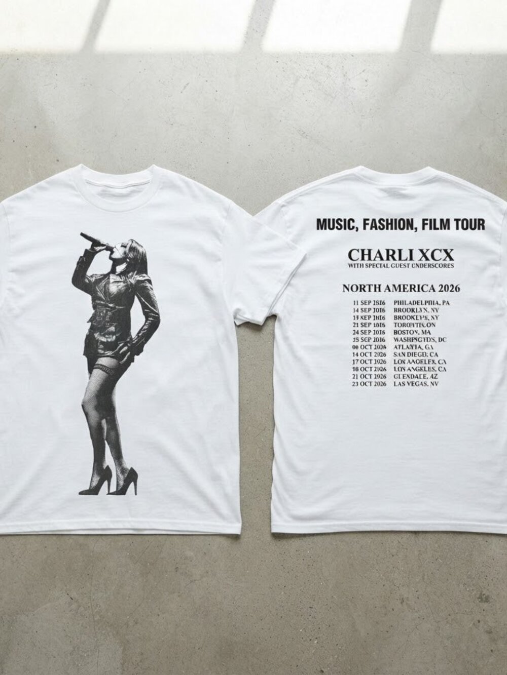 Charli XCX Music Fashion Film Tour 2026 Concert Merch Vintage T-Shirt